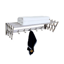 Extensible Towel Holder Rack New Design Bathroom Folding Folding Movable Bath Towel Bar Wall Mounted Stainless Steel Apartment